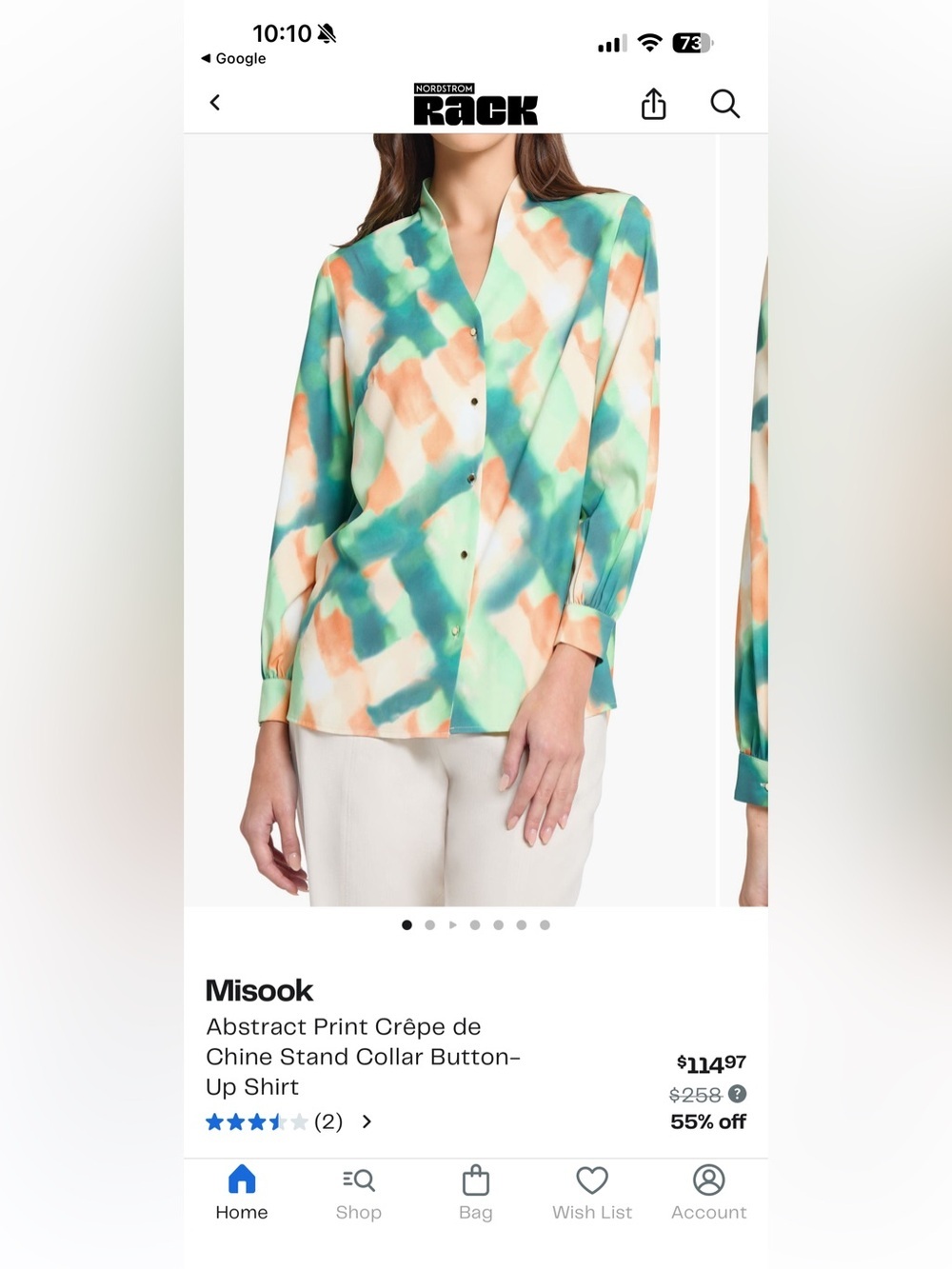 Misook Button-Front Blouse - Picture 4 of 4